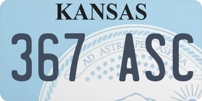 KS license plate 367ASC