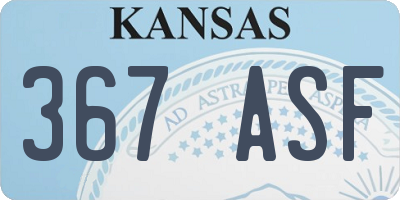 KS license plate 367ASF
