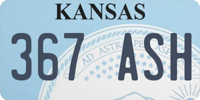 KS license plate 367ASH