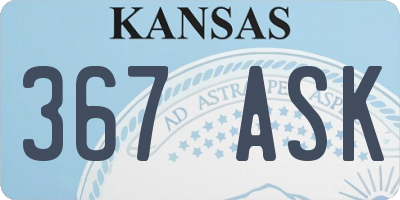 KS license plate 367ASK