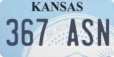 KS license plate 367ASN