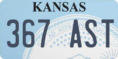 KS license plate 367AST
