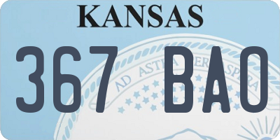 KS license plate 367BAO