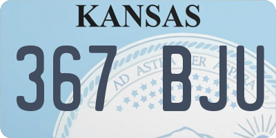 KS license plate 367BJU