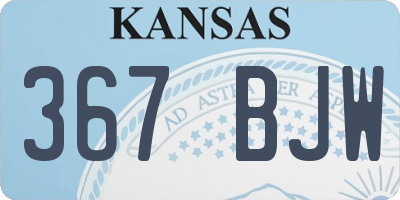 KS license plate 367BJW