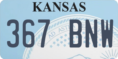 KS license plate 367BNW