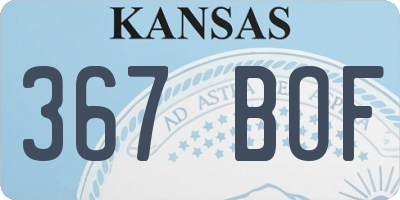 KS license plate 367BOF
