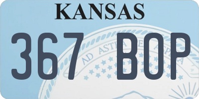 KS license plate 367BOP