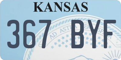 KS license plate 367BYF