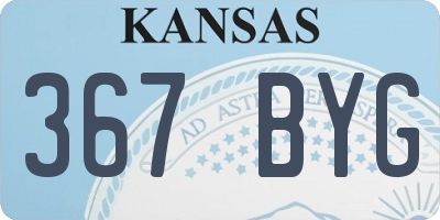 KS license plate 367BYG