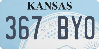 KS license plate 367BYO