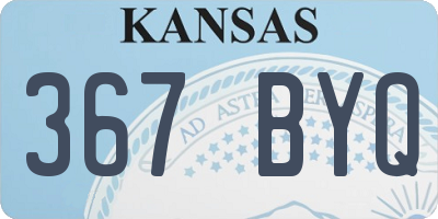 KS license plate 367BYQ