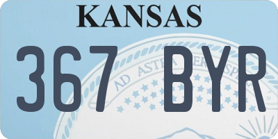 KS license plate 367BYR