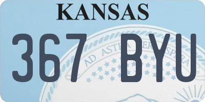 KS license plate 367BYU