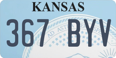 KS license plate 367BYV