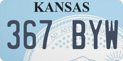 KS license plate 367BYW