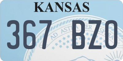 KS license plate 367BZO