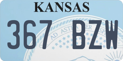 KS license plate 367BZW