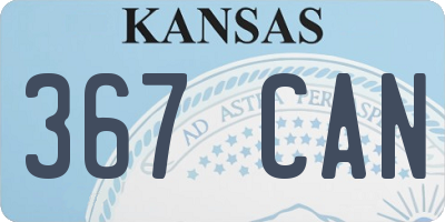 KS license plate 367CAN
