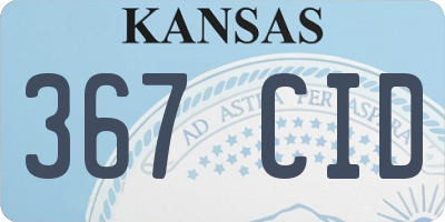 KS license plate 367CID