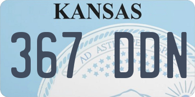 KS license plate 367DDN