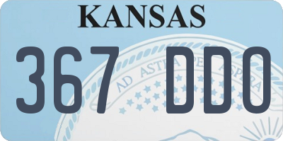 KS license plate 367DDO