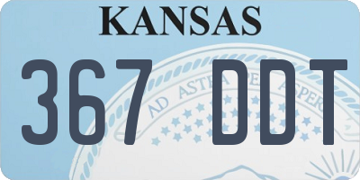 KS license plate 367DDT