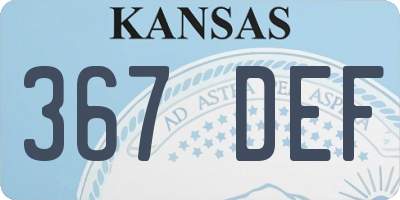 KS license plate 367DEF