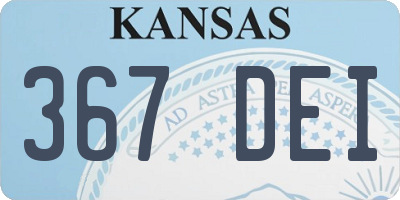 KS license plate 367DEI