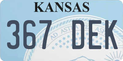 KS license plate 367DEK