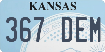 KS license plate 367DEM