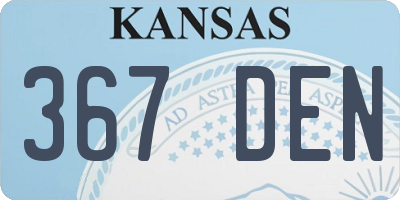 KS license plate 367DEN