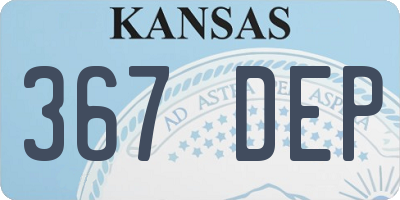 KS license plate 367DEP