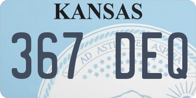 KS license plate 367DEQ
