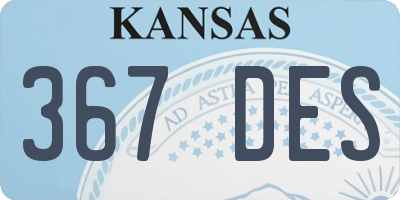 KS license plate 367DES