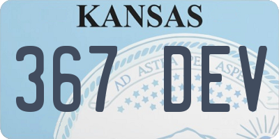 KS license plate 367DEV