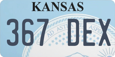 KS license plate 367DEX
