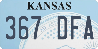 KS license plate 367DFA