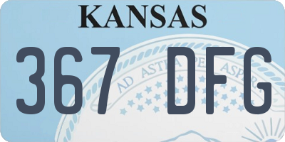 KS license plate 367DFG