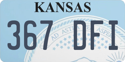 KS license plate 367DFI