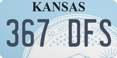 KS license plate 367DFS