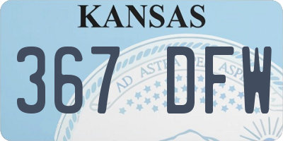 KS license plate 367DFW