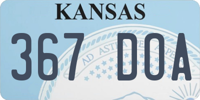 KS license plate 367DOA