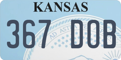 KS license plate 367DOB