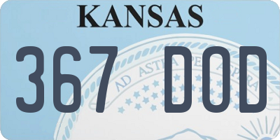 KS license plate 367DOD
