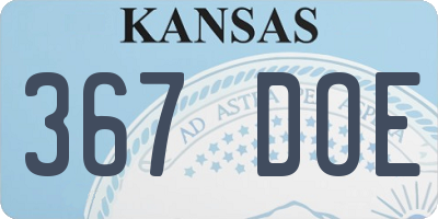KS license plate 367DOE