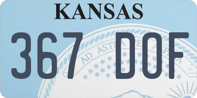 KS license plate 367DOF
