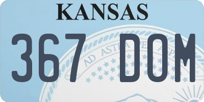 KS license plate 367DOM
