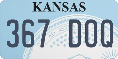 KS license plate 367DOQ