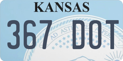 KS license plate 367DOT